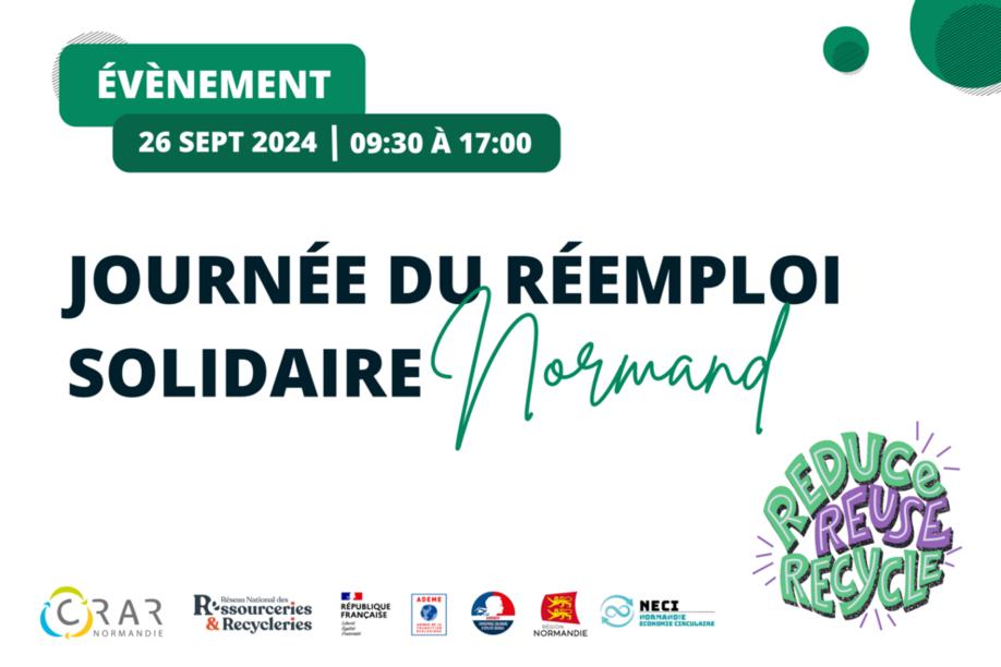 Journée du Réemploi Solidaire Normand - 26 septembre 2024 à Rouen Journée du Réemploi Solidaire Normand - 26 septembre 2024 à Rouen